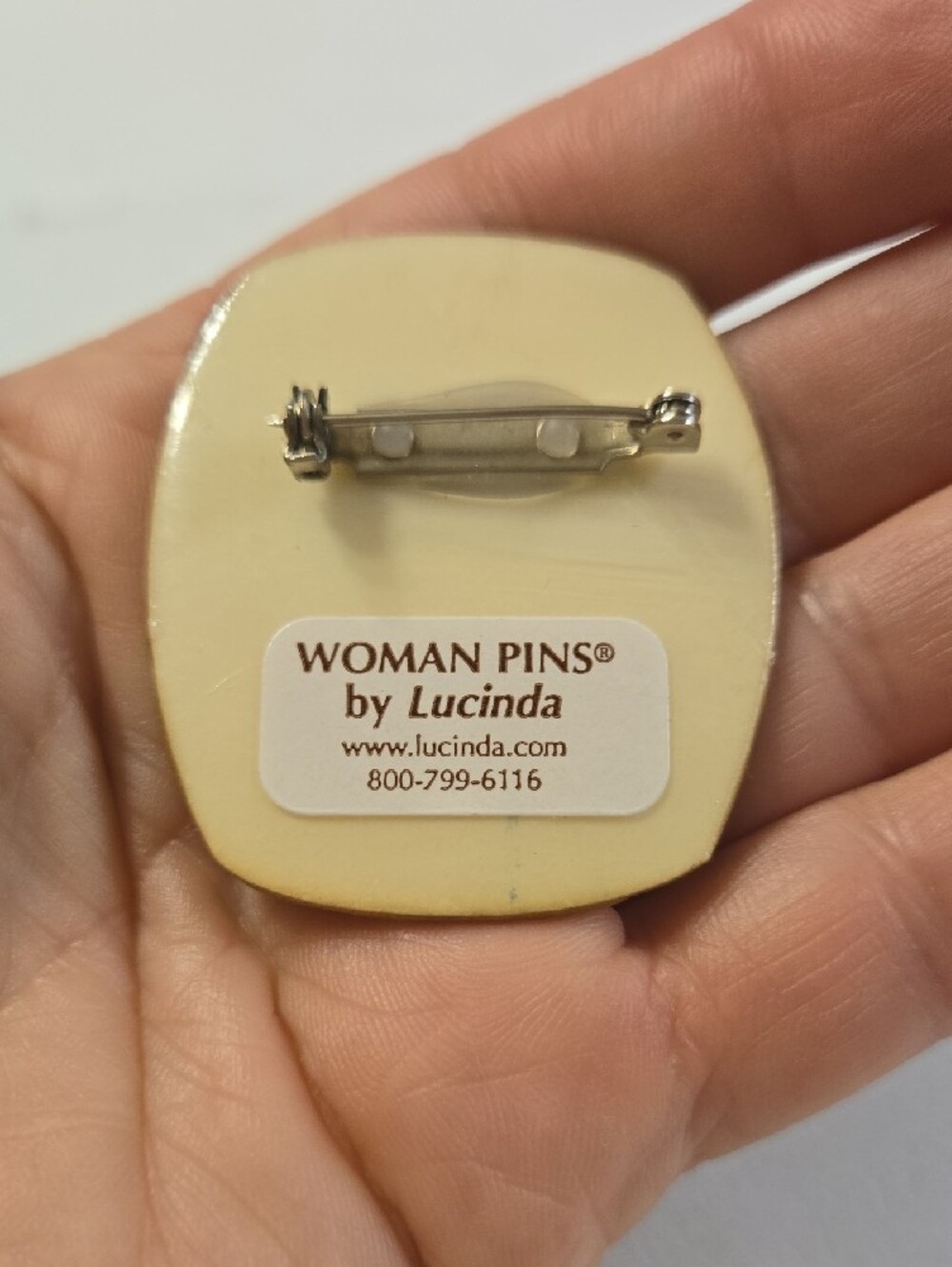 Vintage LUCINDA Women's Pins Brooch Pink Lady & Fishbowl Decorative Pet Accent - Picture 2 of 4